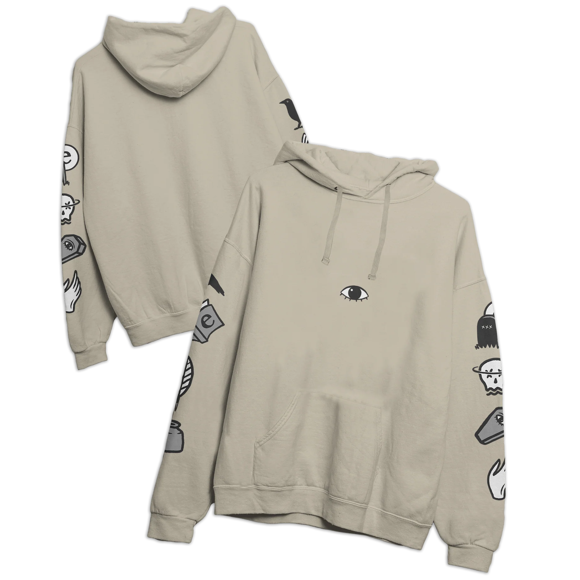 Elegy Iconography Sleeve Hoodie (Sand)
